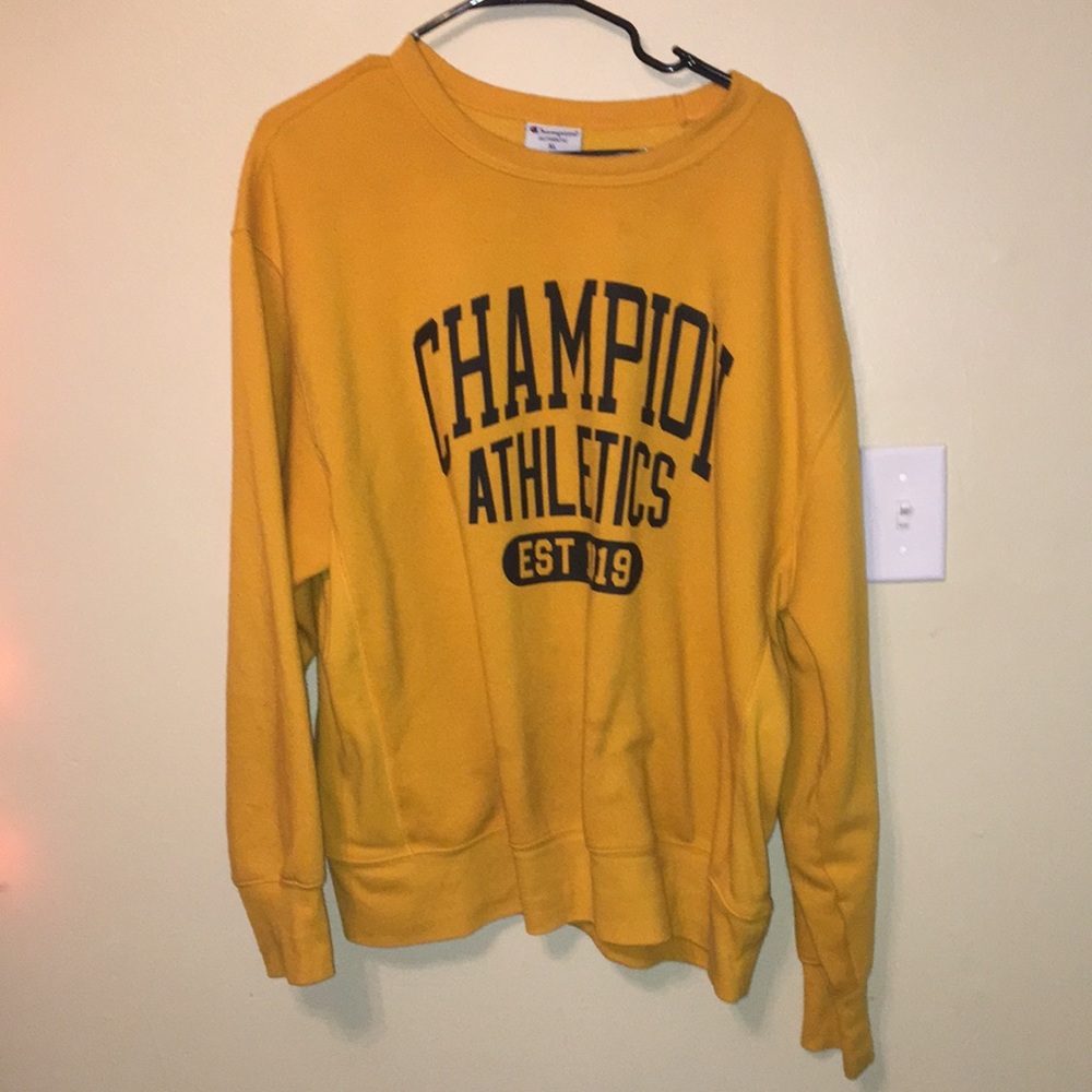 Yellow Champion hoodie